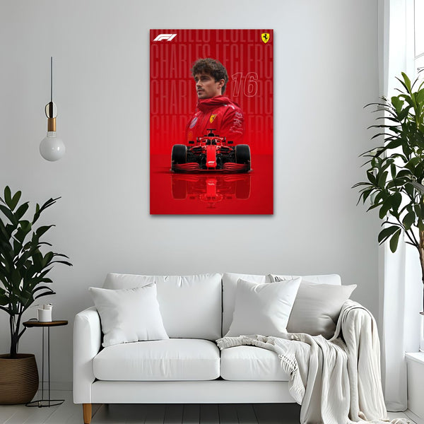 Charles Leclerc Ferrari F1 Canvas Wall Art