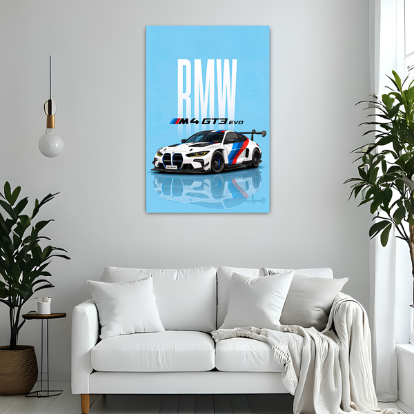 BMW M4 GT3 Evo Racing Car Wall Art
