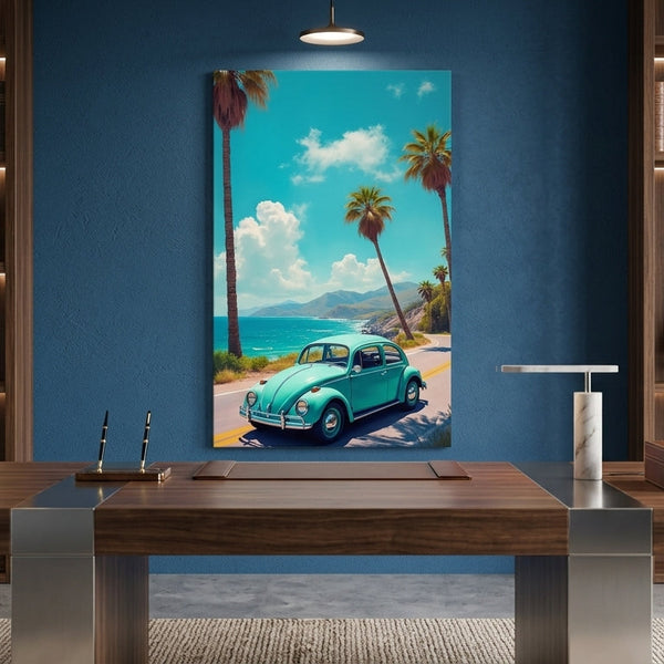 Coastal Vintage Drive Canvas Wall Art