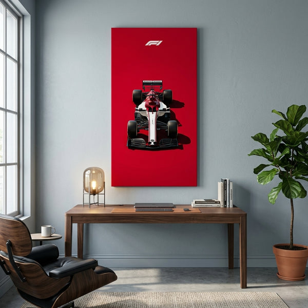 Formula 1 Red Race Car Canvas Wall Art