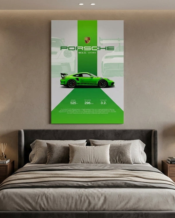 Green Apex GT3 RS Canvas Wall Art.